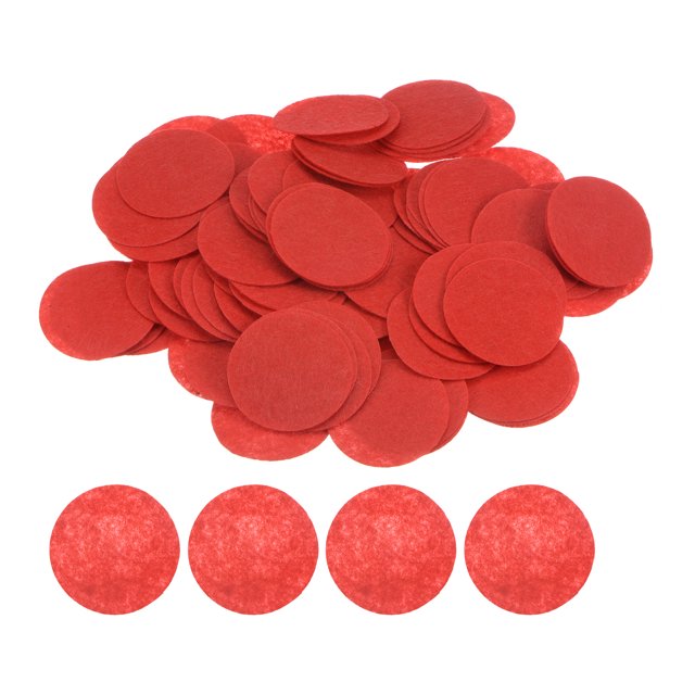 300uds Redondos Fieltro Círculos 50mm Unique Bargains Almohadillas No-Tejida Tela Almohadilla para Bricolaje Rojo