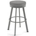 thumbnail image 1 of Amisco Swice 26 in. Swivel Counter Stool - Grey Polyester / Glossy Grey Metal, 1 of 5