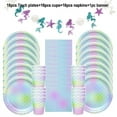 thumbnail image 4 of Mermaid Party Disposable Tableware Set Paper Cups Plate Kids 1st Birthday Party Decorations Mermaid Balloons Baby Shower Favors 1Pc Banner, 4 of 6