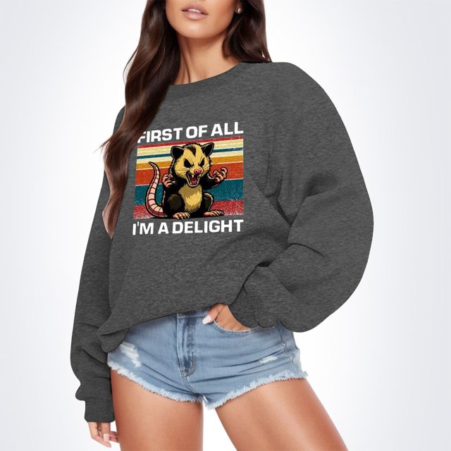 TINZ Chandails Imprimés Automne et Hiver pour Femmes Haut Usé Chandails Graphiques pour Femmes T-Shirt Coloré