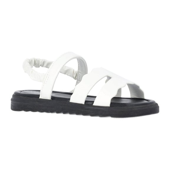 Justice Little and Big Girls Faux Leather Cut Out Sandals