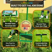 Landzie Hollow Tine Fork Lawn Aerator - 42 Inch Manual Stainless Steel Gardening Hand Tool - Grass Dethatcher Aerator Lawn Tool with Coring Tines for Compacted Soil - Lawn Plugger Aerator