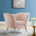 thumbnail image 5 of Armchair Accent Chair, Velvet, Pink, Modern Contemporary Urban Design, Living Lounge Room Hotel Lobby Hospitality, 5 of 7