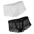 thumbnail image 1 of 2 Piezas Sexy Hombres Encaje Transparente Ver A Través De Bragas Calzoncillos Ropa Interior Lencería SM SunniMix bragas de encaje de flores para hombres, 1 of 8