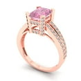 thumbnail image 2 of 2.45 ct Emerald Cut Simulated Pink Diamond Solitaire with Accents Engagement Ring for Women in 18K Rose Gold, 2 of 5