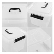 Idomy 6-Pack 10 L Clear Plastic Storage Box, Latch Storage Box with Handle