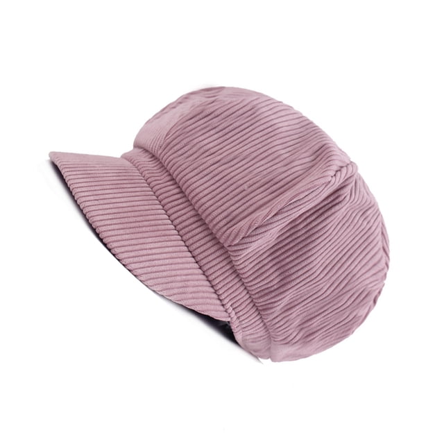 Minnieouse Boina clásica de pana para mujer, gorros de invierno cómodos y versátiles, gorra Vintage de vendedor de periódicos con estilo Sombreros morado pálido