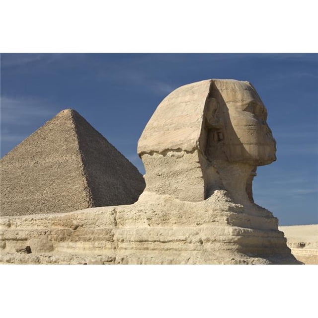 Posterazzi DPI1851324 le Sphinx avec la Pyramide en Impression d'Affiche de Fond, 19 x 12