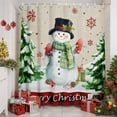 thumbnail image 6 of Christmas Snowman Shower Curtain, 66" x 72", Winter Xmas Pine Tree Snow Linen Red Plais Waterproof Bathroom Curtain Washable Shower Curtain Set with 12 Hooks, 6 of 6