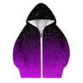 thumbnail image 2 of Mwjwdo Deals Girls Zip Up Hoodies Sherpa Lined Fleece Thermal Jacket Full Zip Long Sleeve Sweatshirts Gradient Color Shirts Coat Purple 10-11Years, 2 of 4