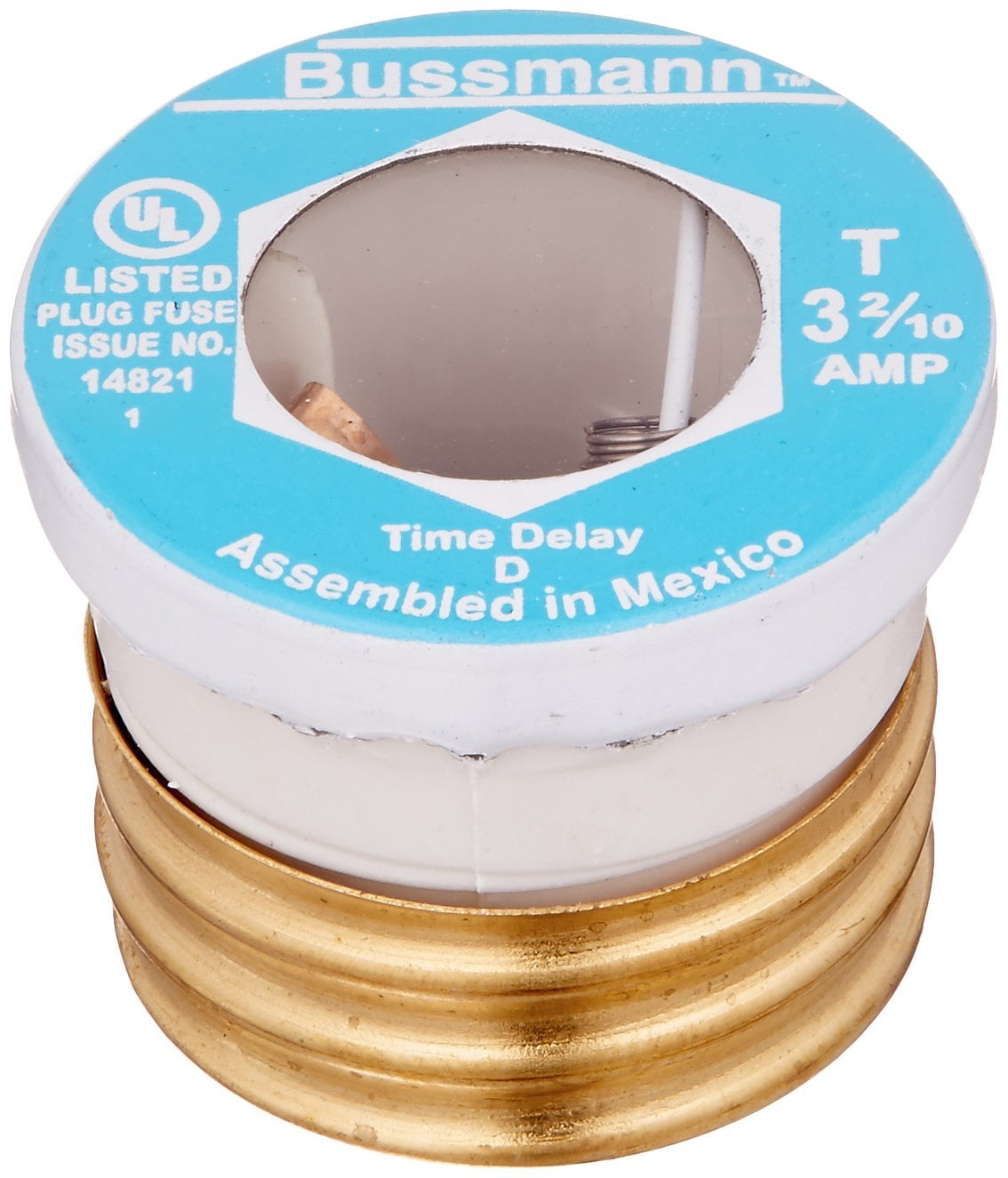 125V UL Listed by Bussmann Bussmann T-5 5 Amp Type T Time-Delay Dual-Element Edison Base Plug Fuse