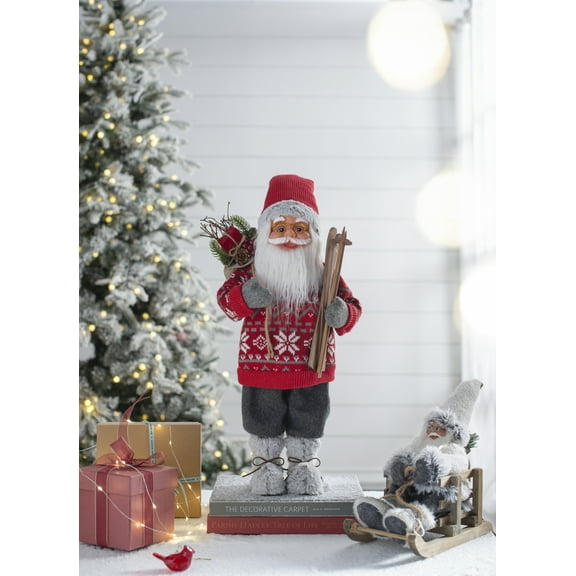 Santa Claus Decorations, Standing Christmas Santa Claus Figurine Figure Decor Christmas Gifts, 10.6WX7.5DX23.6H"