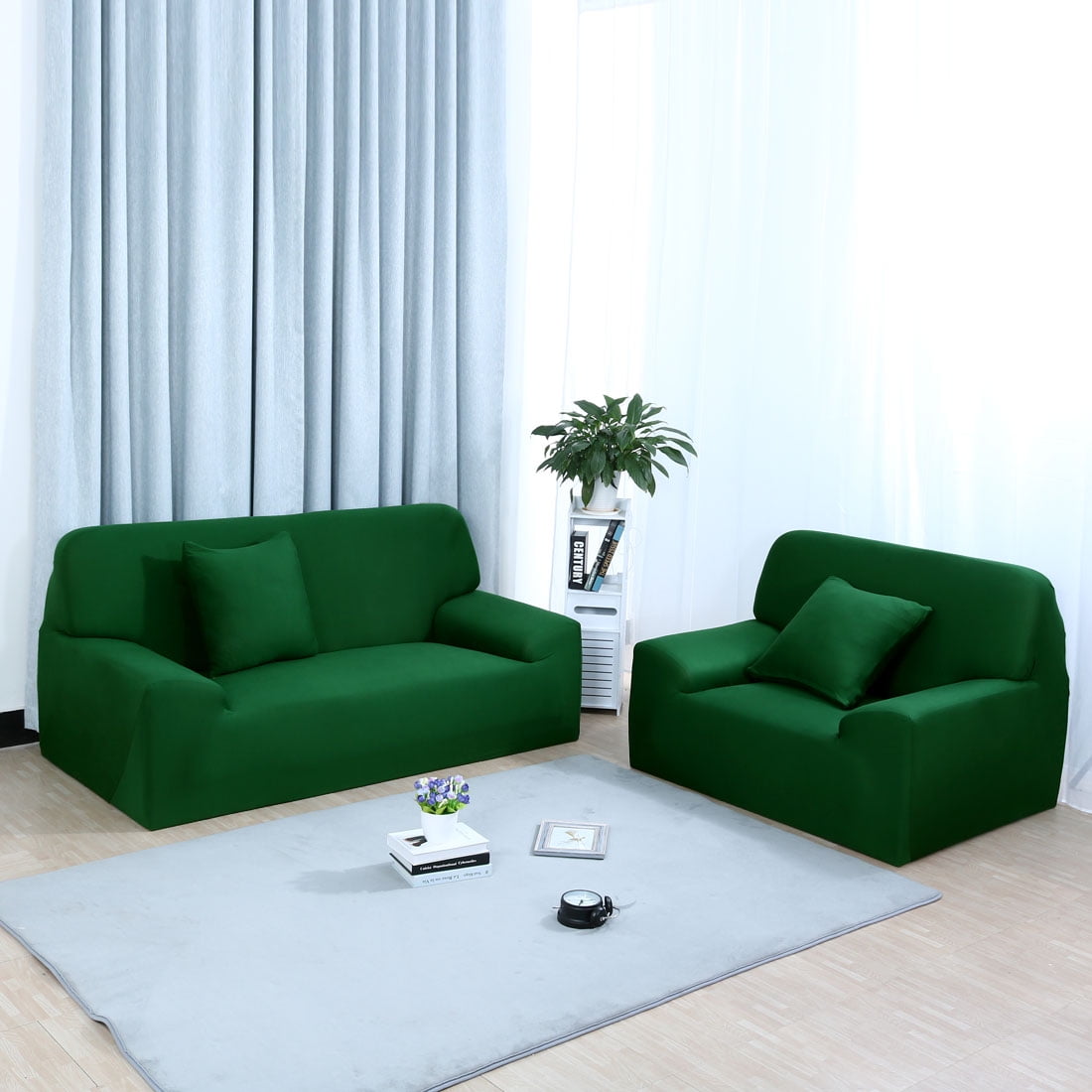 Unique Bargains 1-Piece Modern Stretch Sofa Slipcover, Black 
