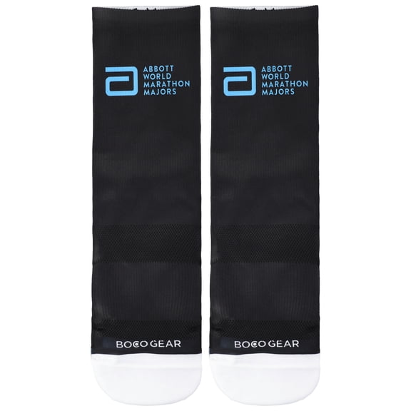 Unisex BOCO Gear Black Abbott World Marathon Majors Performance Crew Socks