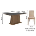 thumbnail image 4 of Juego de Comedor Madesa Patricia Mesa con Tablero de Vidrio y 6 Sillas Marrón/Negro/Imperial, 4 of 6