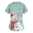 thumbnail image 3 of Garbnen Nightmare Before Christmas Scrub Top Funny Xmas Printed V Neck Short Sleeve Fall Scrub Tops for Women Nurse Uniforms with Pocket S-5XL, 3 of 3