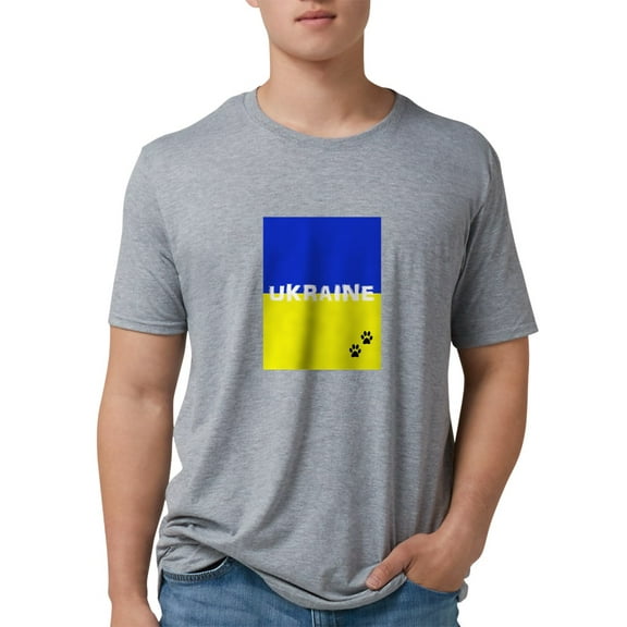 CafePress - Ukraine Paws T Shirt - Mens Tri-blend T-Shirt