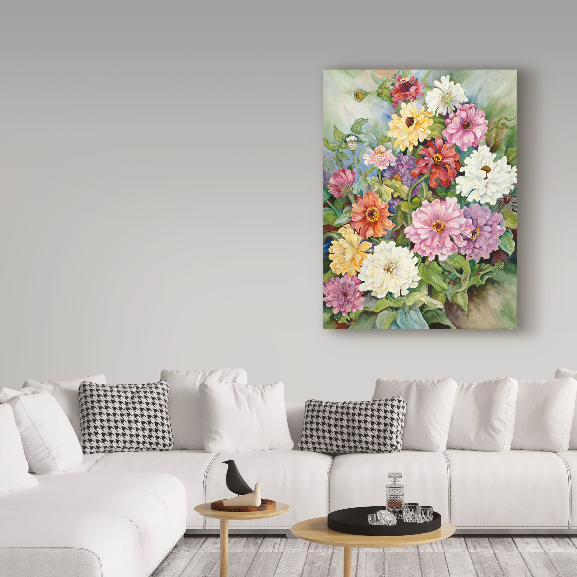 Trademark Fine Art 'Zinnias From A Fall Garden' Canvas Art by Joanne Porter