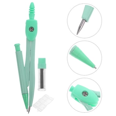 WHAMVOX Portable Geometry Compass for Drawing Circles Math Tool Metal Green for Home Use