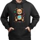 thumbnail image 3 of Sudadera con capucha y estampado de oso de peluche "Joy", mezcla de algodón suave, manga larga, estilo informal para todas las edades, 3 of 5