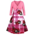 thumbnail image 1 of Vestido de la cintura del imperio floral de la impresión floral Rosegal Vestidos Estampados Tallas Grandes, 1 of 5
