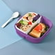 thumbnail image 3 of Set de lonchera bento y taza térmica para niños. Recipientes herméticos aptos para microondas para adultos y niños con tapas seguras para comidas sin complicaciones. Aestivo | Morado |, 3 of 6
