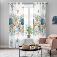 thumbnail image 4 of Beach Coastal Kitchen Curtains Window Panels, Nautical Shell Starfish Coral Summer Insulated Window Treatment Curtain, Grommet Curtains for Bedroom/Living Room/Bathroom, 2 Piece 42"Wx84"L, 4 of 8