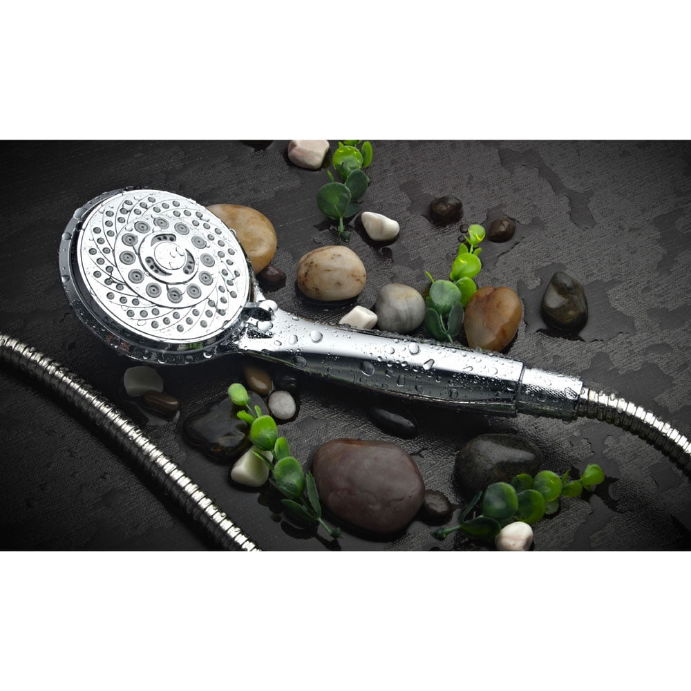 HotelSpa 30-Setting Dual Shower Heads Combo with Extra Long 6 ft. Stainless Steel Shower Hose