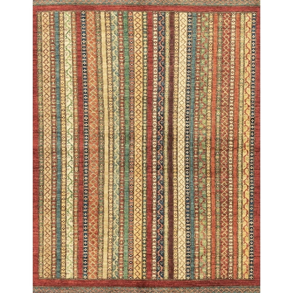 Ahgly Company Indoor Rectangle Abstract Metallic Gold Abstract Area Rugs, 7' x 9'