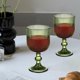 thumbnail image 4 of Juego de 6 copas de agua de vidrio de colores clásico, de 11 onzas, patrón único en relieve, cristalería de tallo alto transparente, copas de vidrio para boda, fiesta, bar, vasos de vidrio, 4 of 4