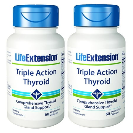 Life Extension Triple Action Thyroid Gland Support 60 VCapsules (Pack of