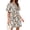 Khaki, variant on Short Sleeve Women Floral Print Loose Fit Lapel V-neck Casual Mini Dress
