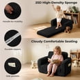 thumbnail image 6 of Kids Couch, 2 In 1 Foldable Toddler Couch ,Convertible Baby Sofa Chair for Boys and Girls, Black, 6 of 7