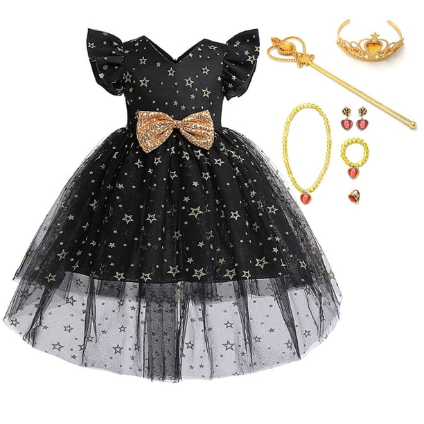 Vestidos de encaje para niñas pequeñas, flores para niños, boda elegante, fiesta de princesa, vestido de tutú, cumpleaños, bautismo, ropa Formal 6-7T (Etiqueta 130) Gao Jinjia LED