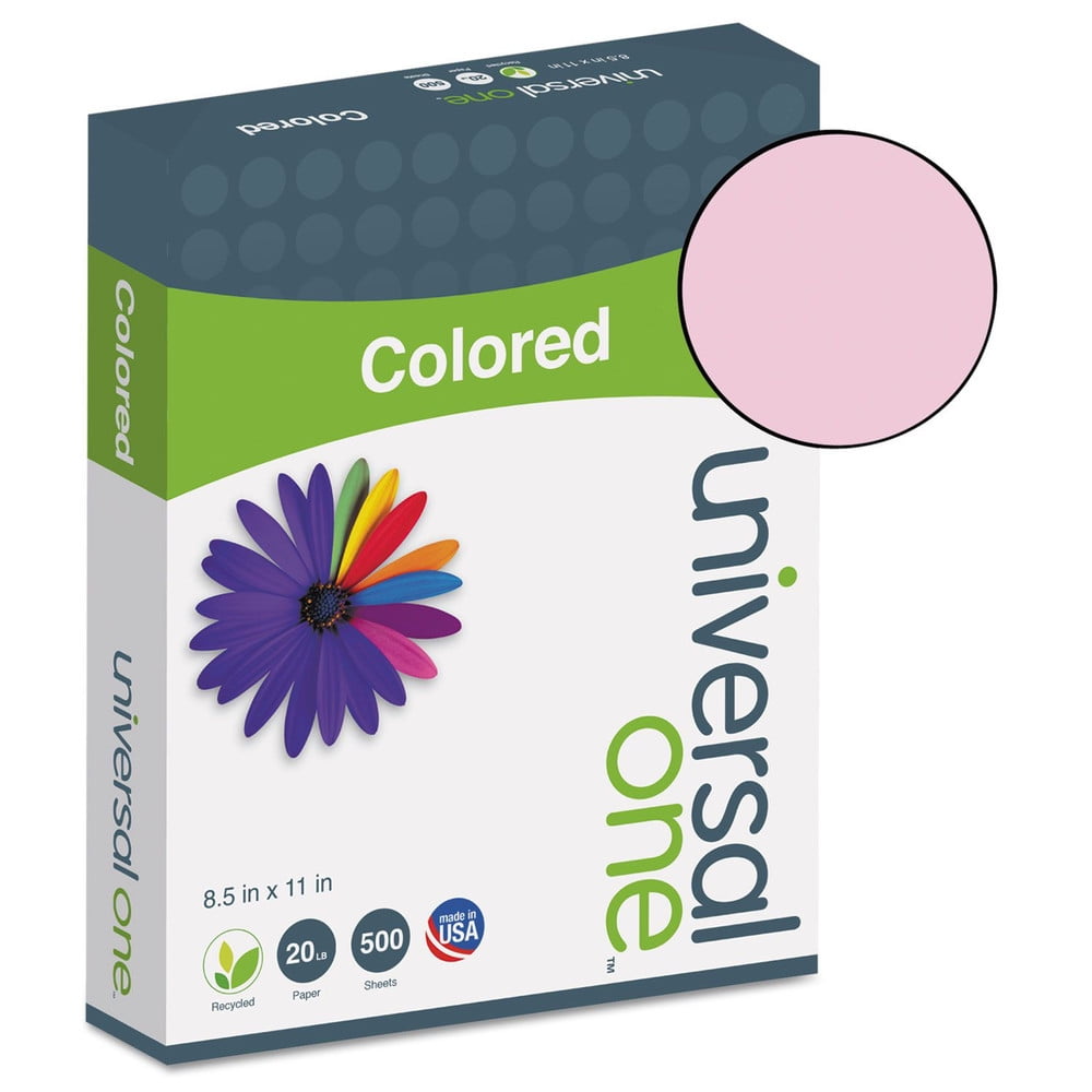 Universal UNV11204 8.5 in. x 11 in. 20 lbs Deluxe Colored Paper - Pink (500/Ream)