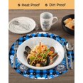 thumbnail image 3 of 15 Inch Round Placemats Set of 4, Blue Plaid Christmas Truck Non Slip Heat Insulation PP Table Mats, Xmas Tree Snowman Snowflake Washable Place Mats for Kitchen Dining Party Table Decor, 3 of 7