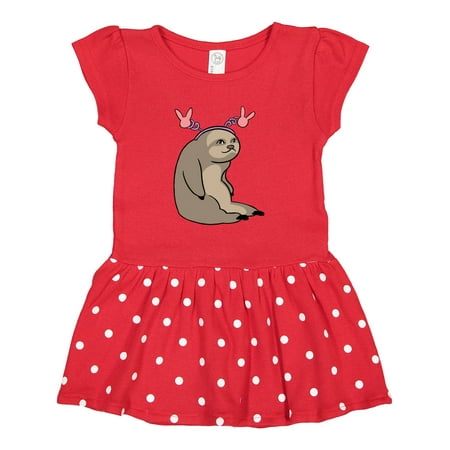 

Inktastic Easter Sloth with Pink Bunny Ears Gift Toddler Girl Dress