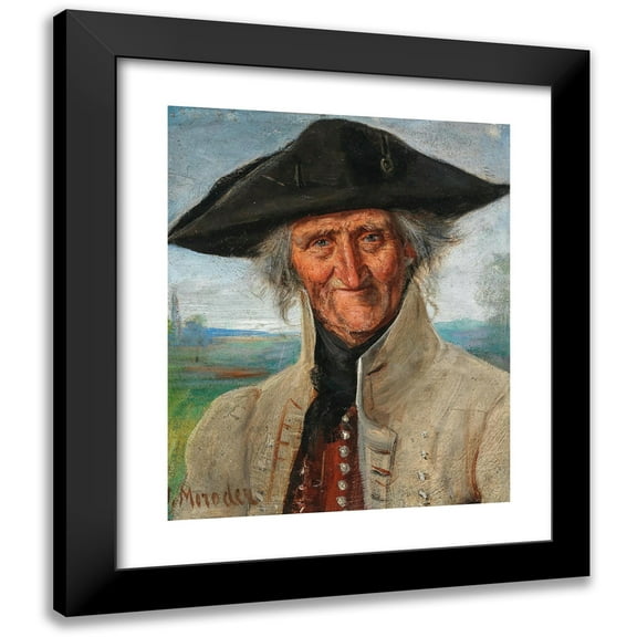 Josef Theodor Moroder-Lusenberg 12x14 Black Modern Framed Museum Art Print Titled - Portrait of a Veteran