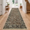 thumbnail image 1 of Washable Vintage Runner Rug – Red Distressed Low Pile Carpet, Soft, Mark Resistant, Non-Slip – Ideal for Hallway, Kitchen, Entryway, Laundry, Bedroom, Living Room – 2x6ft (61x183cm), USA Spec, 1 of 8