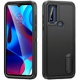 thumbnail image 3 of SaniMore for Motorola Moto G Power (2023) 6.5" Hybird Case, Rugged PC Back Shockproof TPU Shell Metal Hidden Kickstand Drop Resistant Anti-slip Heavy Duty Protective Cover, Black+Black, 3 of 9