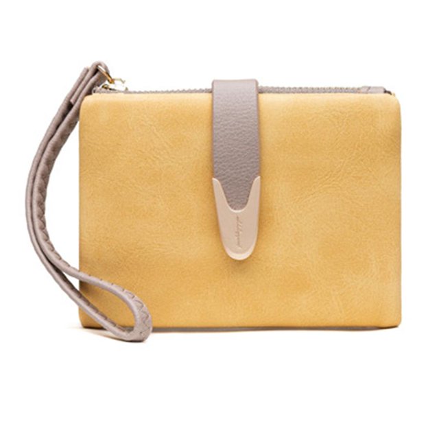 Monedero de estilo corto para mujer, monedero lateral suave de Pu esmerilado