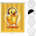 thumbnail image 4 of Duck Shower Curtain Cute Yellow Cartoon Animal Character Themed Funny Kids Shower Curtain for Bathroom Decor Set with 12 Hooks 72x72 inches (B), 4 of 6