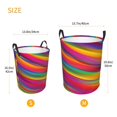 thumbnail image 2 of Laundry Basket with Handles - Lines Multicolored Rainbow Freestanding Laundry Hamper Stands Up Well, Easy Storage Clothes Hamper in Laundry Room Bedroom Bathroom College Dorm, 2 of 6