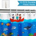 thumbnail image 3 of Gelasgo Ocean Sea Life Shower Curtain Polyester Fabric Waterproof Bathroom Curtains 72x72 Inch Kids Undersea Boat Fish Turtle Decor, 3 of 5