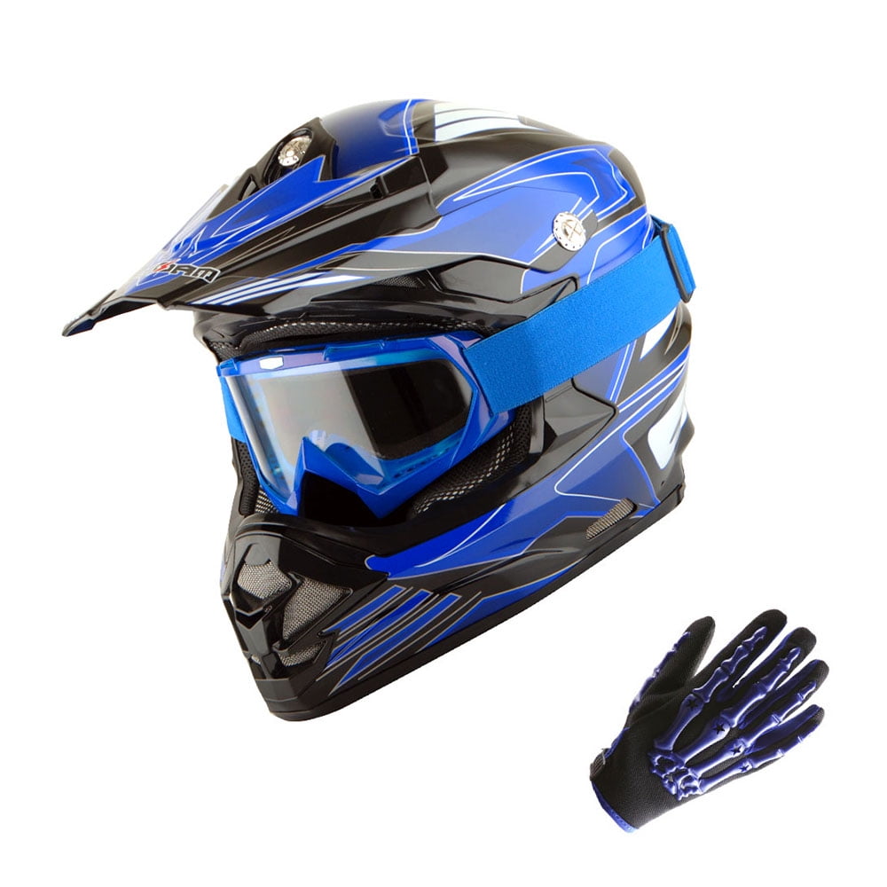 ATV Motorcycle Helmet SUV Dirt Bike Mountain Bike Helmet Gifts for Boys and Girls,Brightblack1,S Youth Kids Offroad Helmet Motocross Gear Combo Mask Goggles Gloves