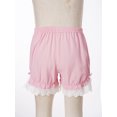 thumbnail image 4 of JanJean Kids Girls Ruffled Bloomers Shorts Cotton Lace Up Safety Short Pants Bottom Ruffled Bloomers Pink 130, 4 of 7