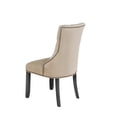 thumbnail image 2 of Chaise de Salle à Manger en Bois Gris Foncé Rembourrée de Tissu en Lin Beige (Simple), 2 of 4