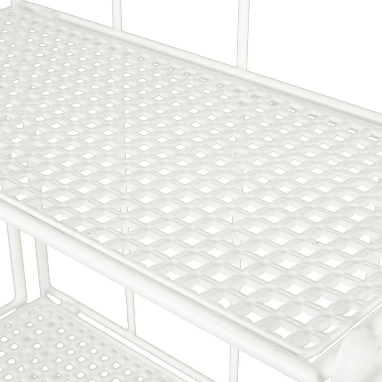 DecMode 24 x 73 White Metal Scroll Indoor Outdoor Tall Folding 5 Shelves Bakers Rack 1 Piece Walmart