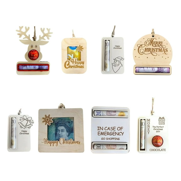 Christmas Money Holder Decoration Funny Money Holder Gift Christmas Tree Pendant Ornaments Hanging Accessories Christmas Money Clip Gifts for Family Friends