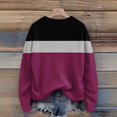 thumbnail image 6 of Long Sleeve Pullover Sweaters For Women O Neck Casual Cute Printing Knit Oversized Sweater for Fall Winter Vintage Feel,Dark Purple,L, 6 of 6